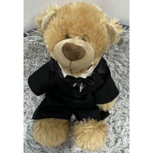 Build-A-Bear Plushie Brown Bear‎ in Tuxedo Stuffed Animal Plush Soft cuddly